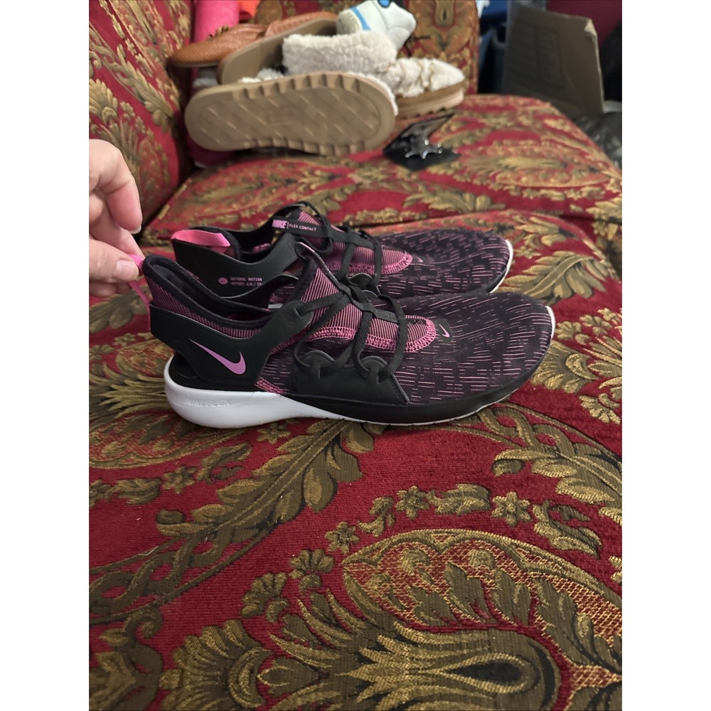 Women's Nike Flex Contact 3 Running Shoe  Black Fuchsia Size 8